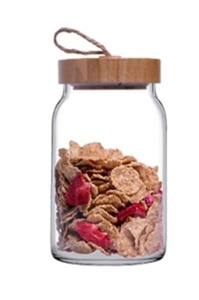 Paşabahçe 43583 Woody Bambu Kapaklı Cam Kavanoz 860 cc