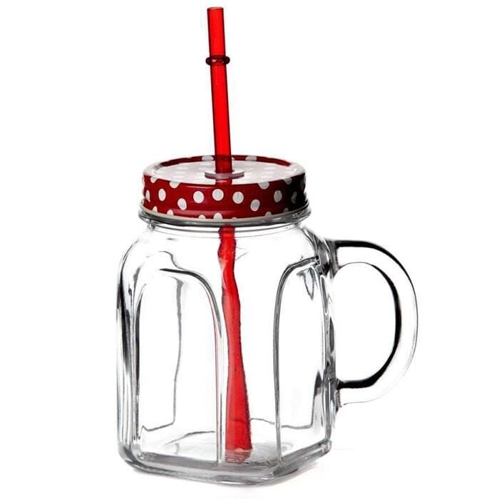 Paşabahçe 80388 Metal Kırmızı Kapaklı Kulplu Bardak 450 cc 2'li