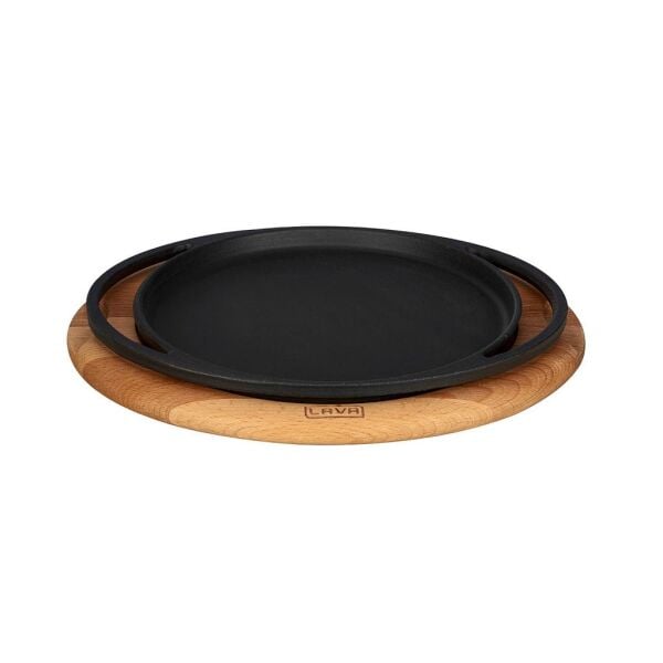 Lava Döküm Yuvarlak Pizza Krep Pankek Tavası 20 cm - Kayın Servis Ahşabı