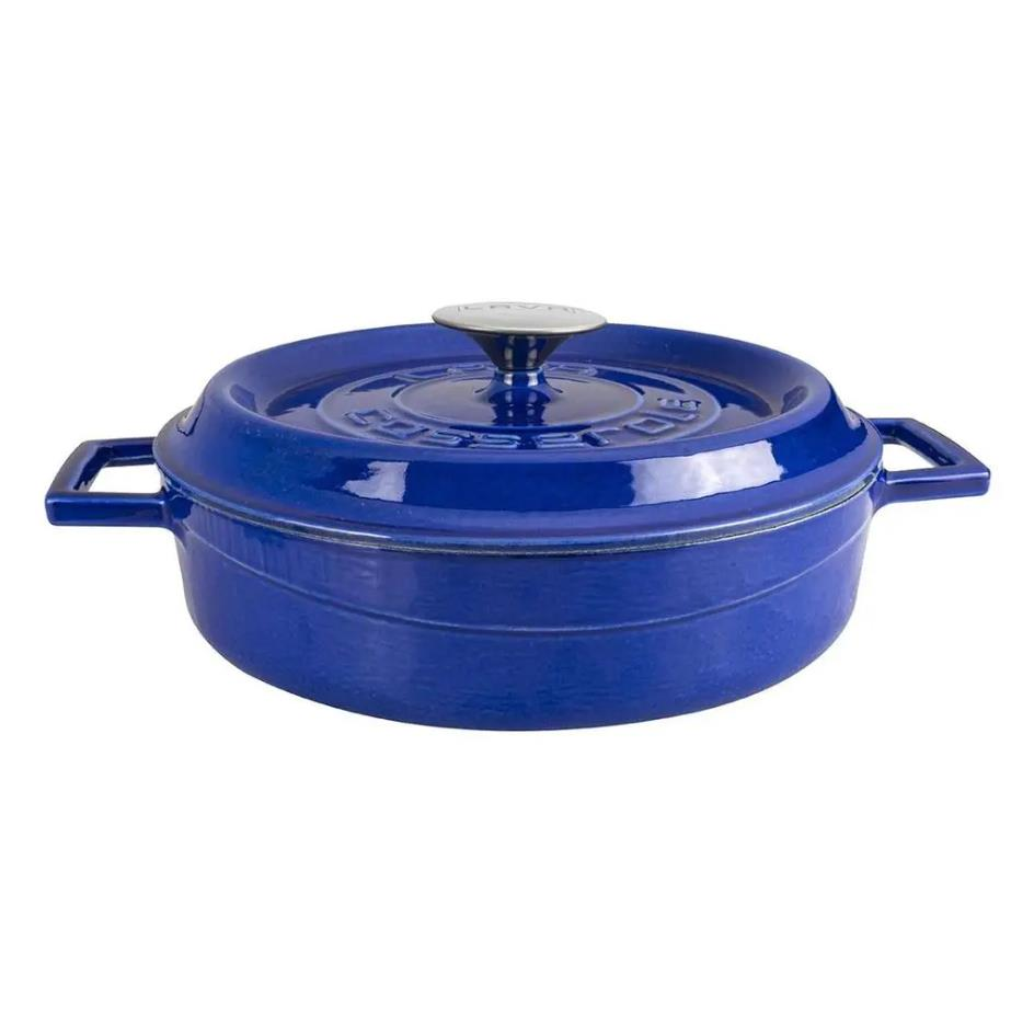 Lava Döküm Premium Çok Amaçlı Yayvan Tencere  24 cm , Mavi