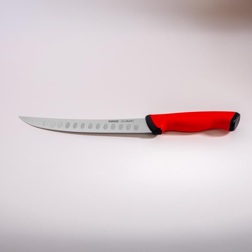 Pirge Duo Et Doğrama Bıçağı Kıvrık Oluklu 21 cm - 34622 Kırmızı