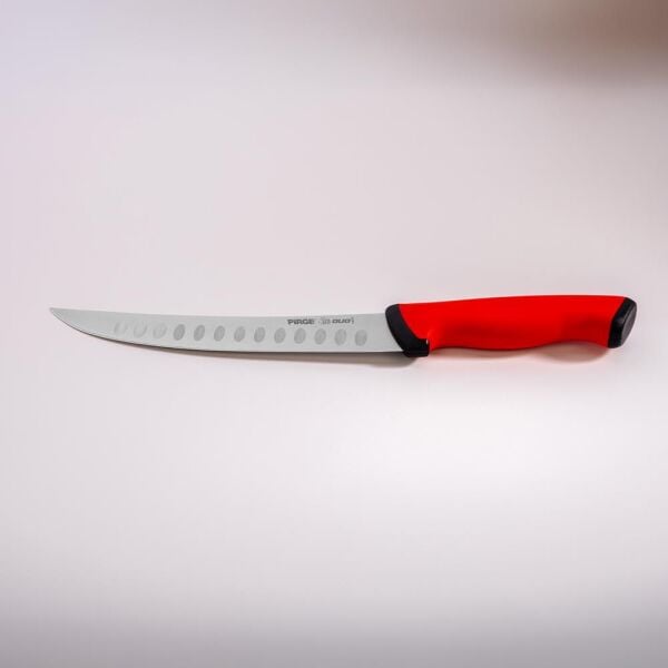 Pirge Duo Et Doğrama Bıçağı Kıvrık Oluklu 21 cm - 34622 Kırmızı