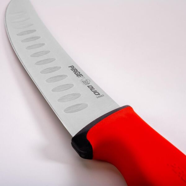 Pirge Duo Et Doğrama Bıçağı Kıvrık Oluklu 21 cm - 34622 Kırmızı