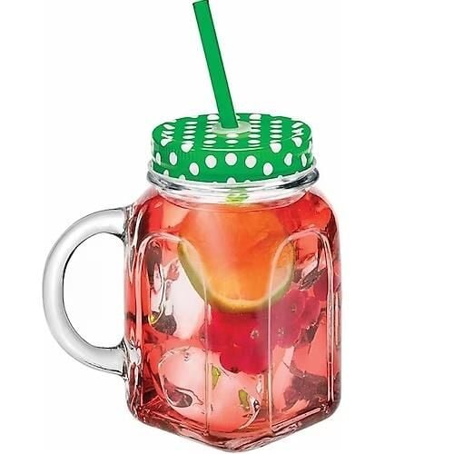 Paşabahçe 80388 Metal Yeşil Kapaklı Kulplu Bardak 450 cc 2'li