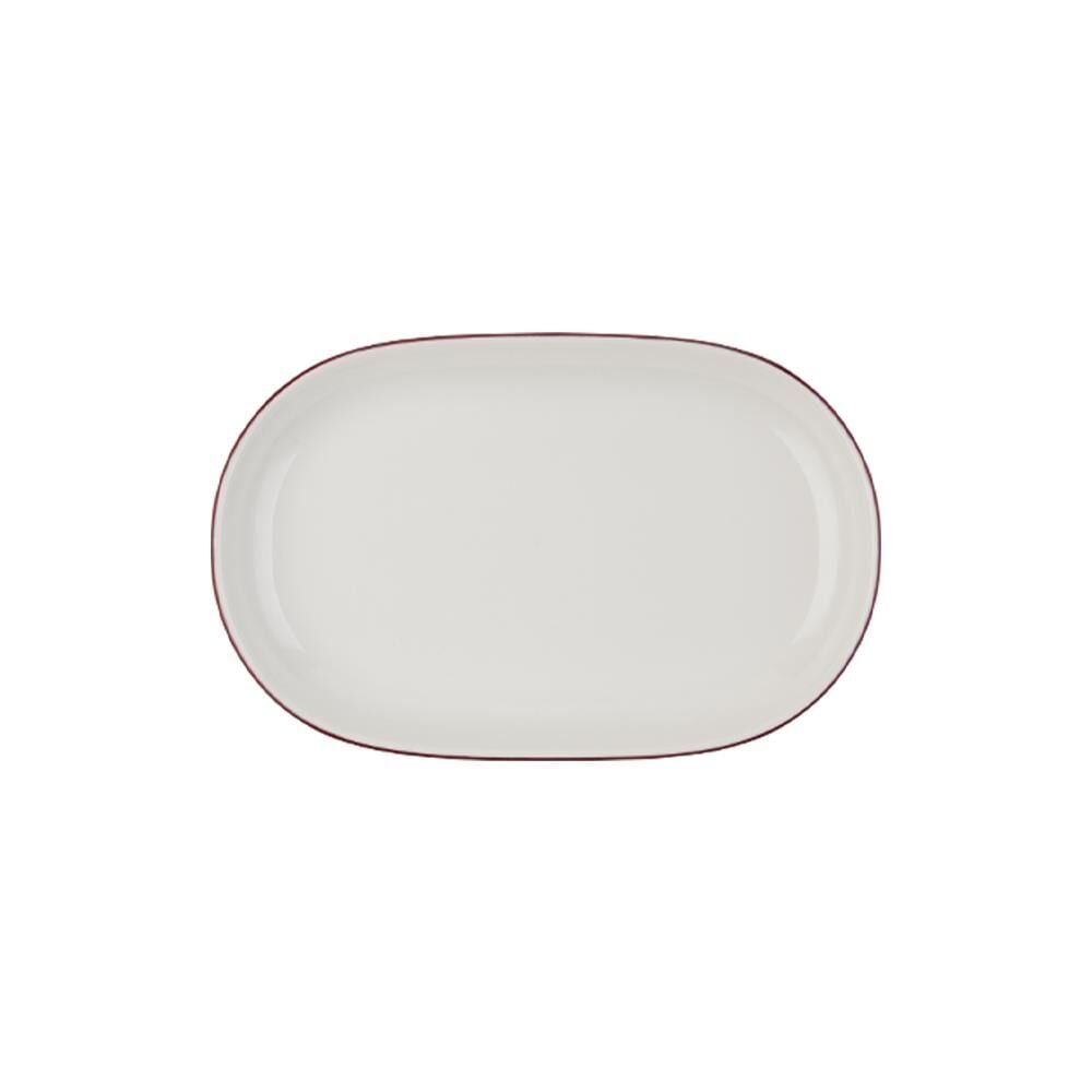 ID Fine Modest Maroon Magnus Oval Kayık Tabak 28 cm 6'lı