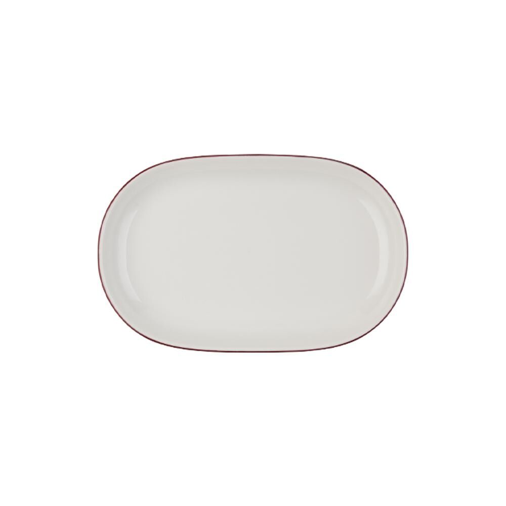 ID Fine Modest Maroon Magnus Oval Kayık Tabak 28 cm 6'lı