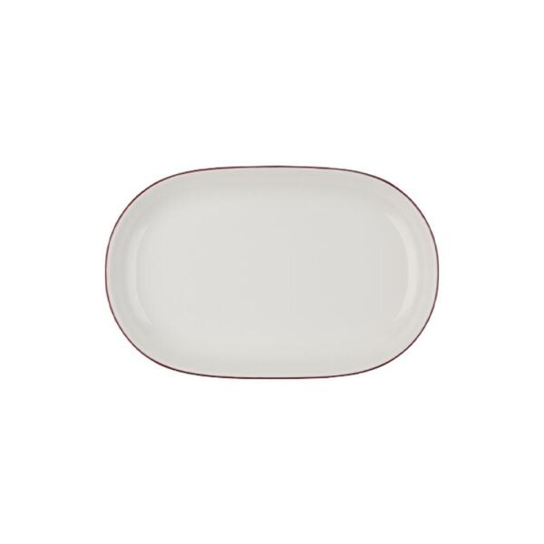 ID Fine Modest Maroon Magnus Oval Kayık Tabak 28 cm 6'lı