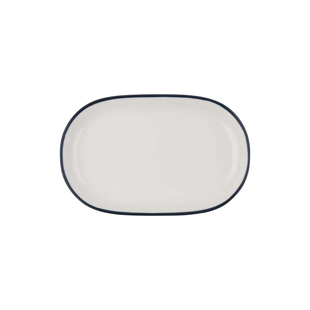 ID Fine Modest Navy 28 cm Oval Kayık Tabak 6'lı