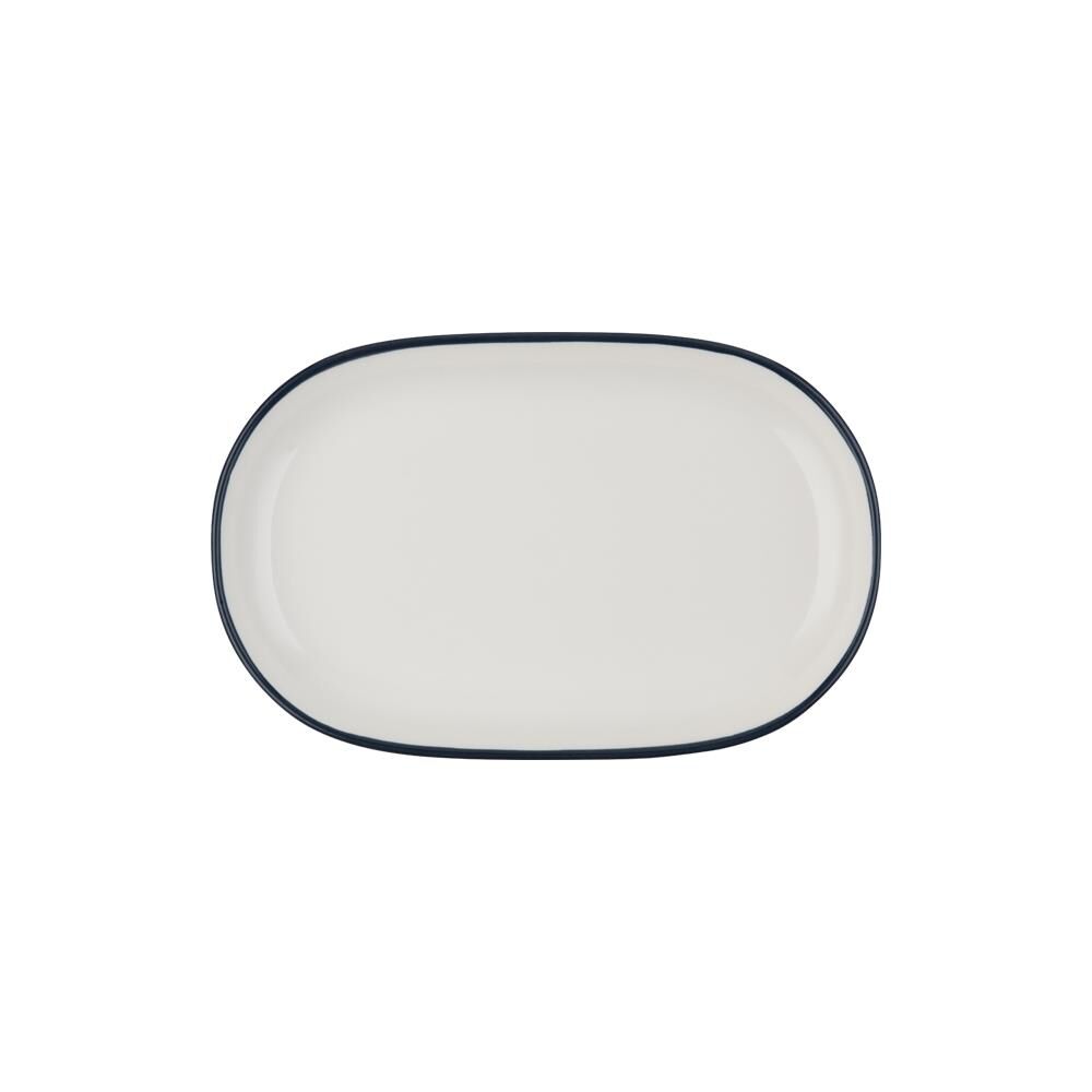 ID Fine Modest Navy 28 cm Oval Kayık Tabak 6'lı