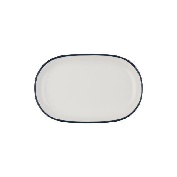 ID Fine Modest Navy 28 cm Oval Kayık Tabak 6'lı