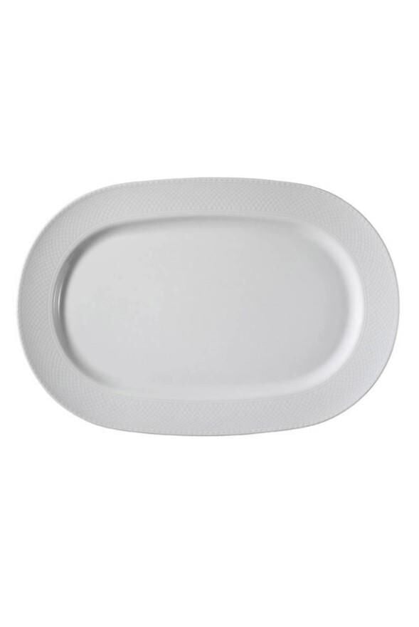 Kütahya Porselen Zümrüt Otel Kayık Tabak 28 cm Dekorsuz 6'lı