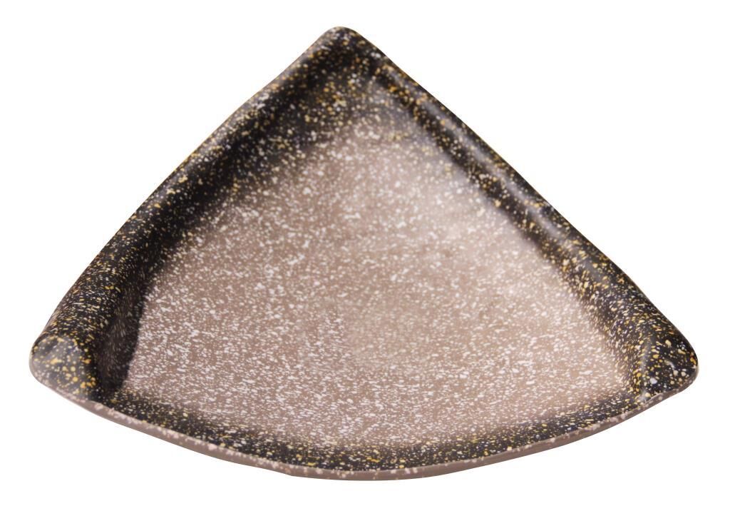 Globy Melamin Granit Mat Üçgen, Kavisli Sunum Tabağı 25x24,5x8,2 cm