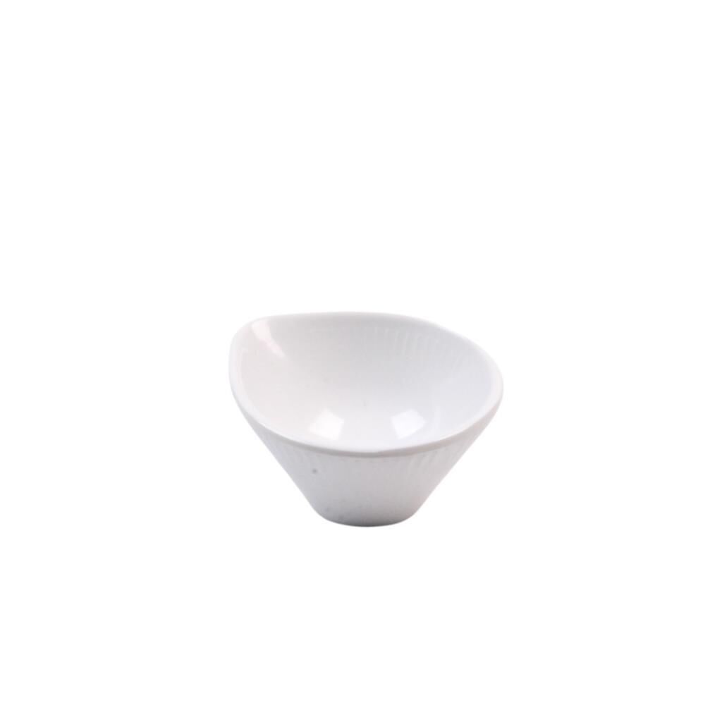 Globy Açık Büfe Oval Çukur Tabak 7,5x6,7 cm Beyaz 6'lı
