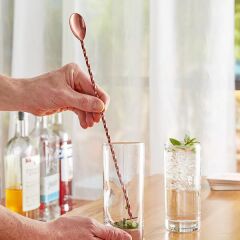 Zicco ZKB-180 Burgulu Çelik Bar Kaşığı, 27 cm, Bakır Kaplama