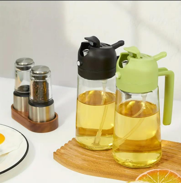 Çift Kullanımlı Cam Sprey Yağdanlık 450 ml