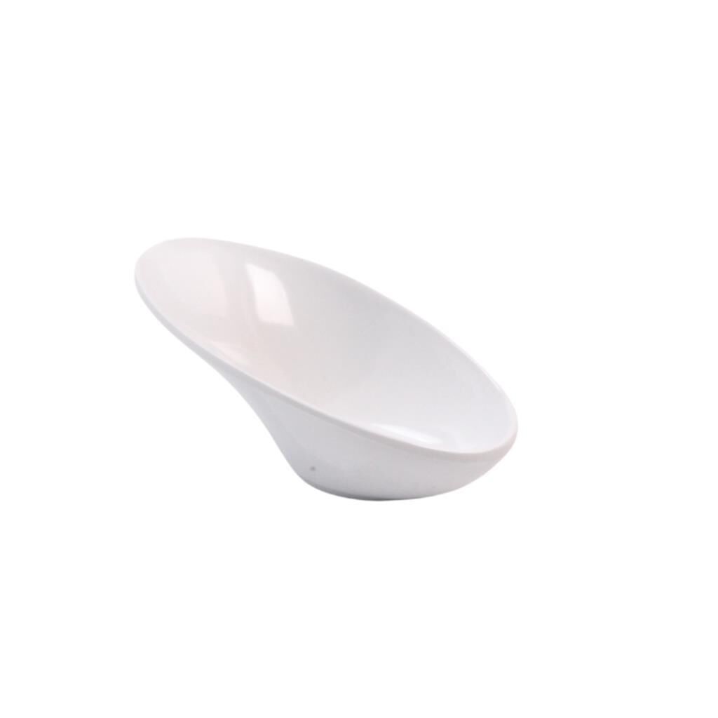 Globy Açık Büfe Oval Çukur Tabak 11X6,3 cm Beyaz 6'lı