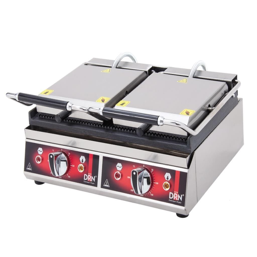 DRN Tost Makinesi, Çift Kapaklı 8+8 Dilim, Elektrikli