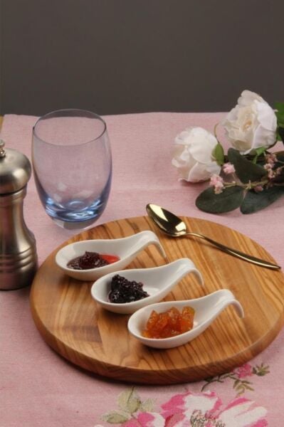 Globy Porselen Çin Çorba Kaşığı, Tadım Kaşığı 12'li