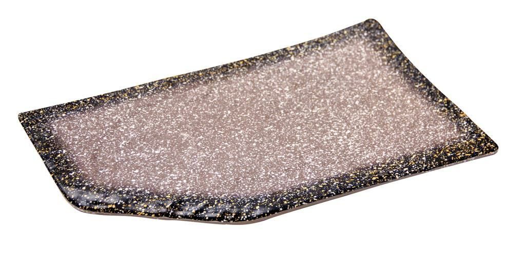 Globy Granit Efektli Açıkbüfe Sunum Teşhir Tabağı 33,6x21 cm