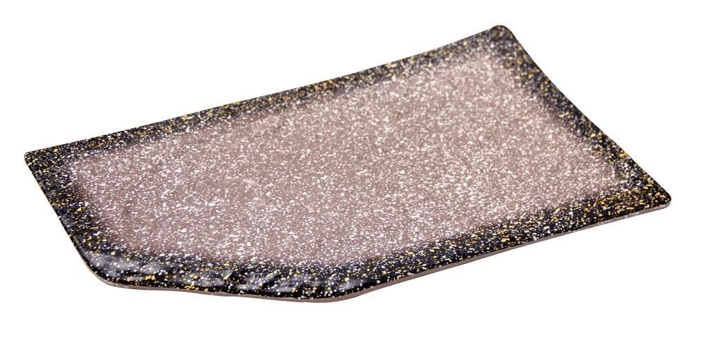 Globy Granit Efektli Açıkbüfe Sunum Teşhir Tabağı 33,6x21 cm