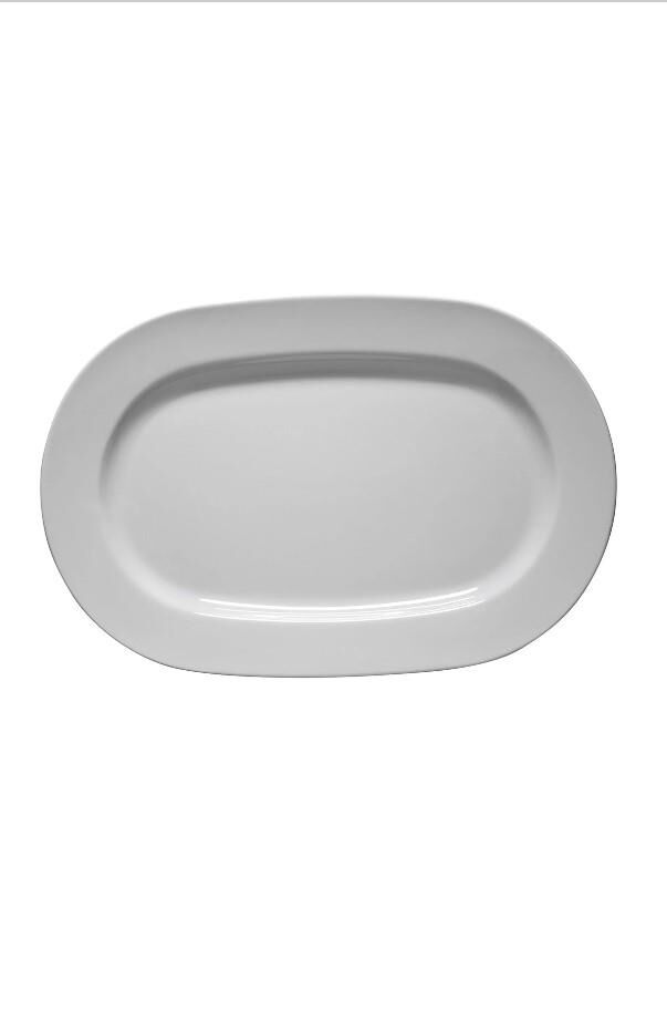 Kütahya Porselen Frig Otel Kayık Tabak Dekorsuz 28 cm 6'lı
