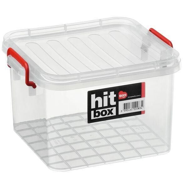 Bora Plastik BO281 Hit Box Gıdaya Uygun Kare Kapaklı Kasa No:6 - 6 Lt