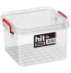 Bora Plastik BO281 Hit Box Gıdaya Uygun Kare Kapaklı Kasa No:6 - 6 Lt