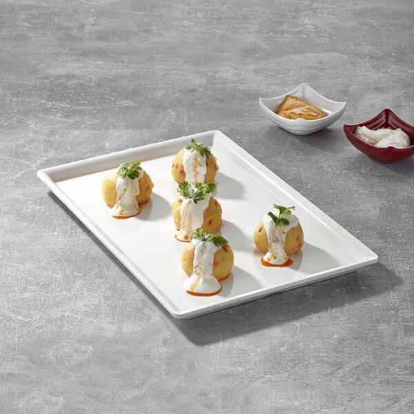 Külsan Maya Dikdörtgen Servis Tabağı Beyaz 60x13,5 cm