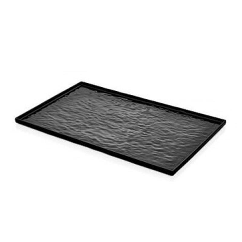 Külsan Thermoset Pano, Mermer Görünümlü Teşhir Tabağı, GN 1/1, 53x32.5 cm, Siyah