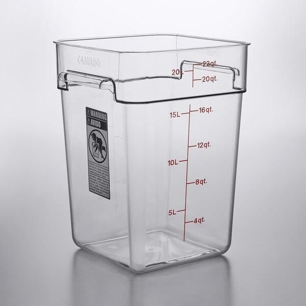 Cambro Polikarbon Camwear Ölçekli Kare Saklama Kabı 20,8 Litre