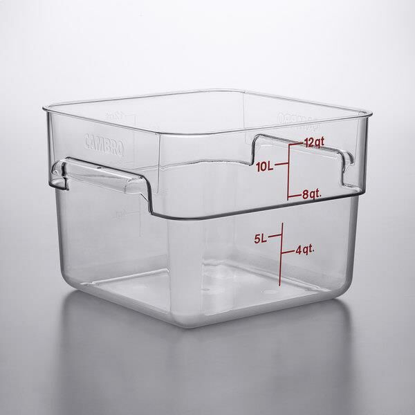 Cambro Polikarbon Camwear Ölçekli Kare Saklama Kabı 11,4 Litre