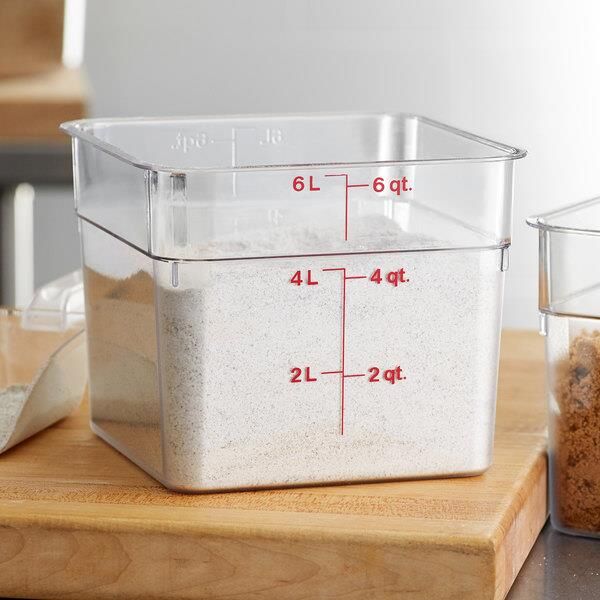 Cambro Polikarbon Camwear Ölçekli Kare Saklama Kabı 5,7 Litre
