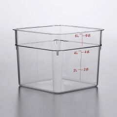 Cambro Polikarbon Camwear Ölçekli Kare Saklama Kabı 5,7 Litre