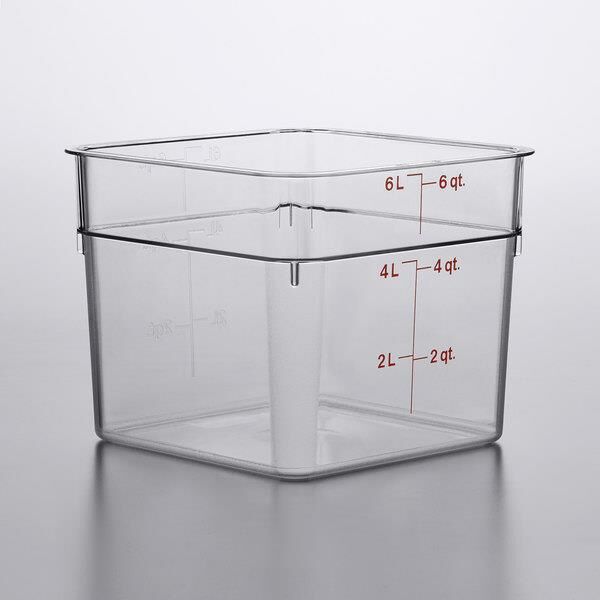 Cambro Polikarbon Camwear Ölçekli Kare Saklama Kabı 5,7 Litre