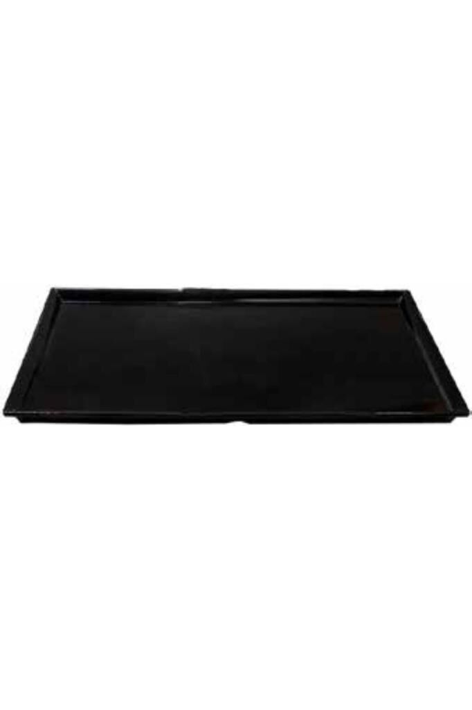Globy Açık Büfe Melamin Dikdörtgen Tabak Siyah 42x24x2 cm