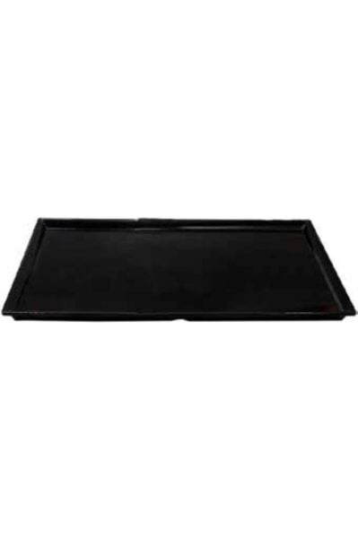 Globy Açık Büfe Melamin Dikdörtgen Tabak Siyah 42x24x2 cm