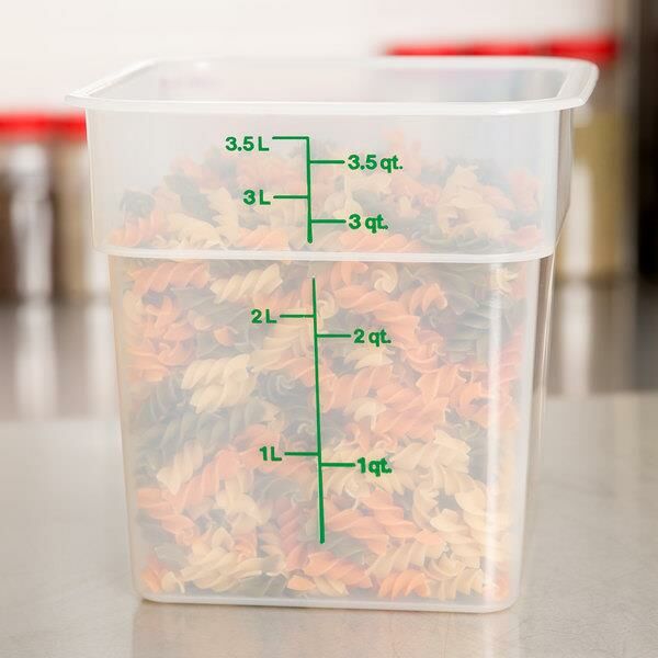 Cambro Camsquares Yarı Saydam Saklama Kabı Kare Saklama Kabı 3,8 Litre