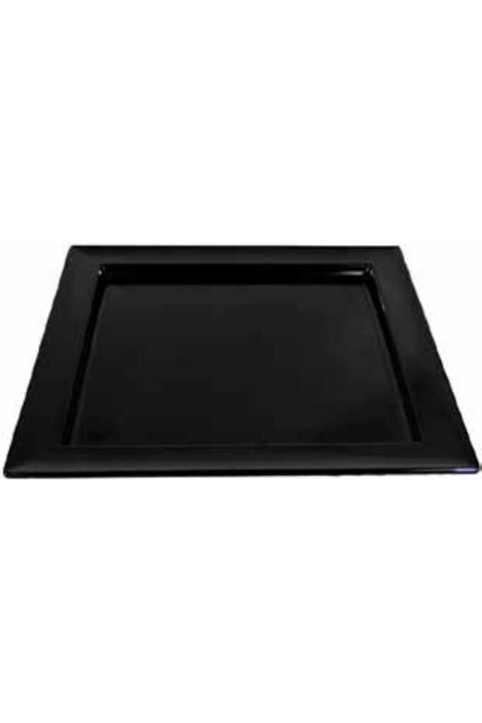 Globy Açık Büfe Melamin Kare Tabak Siyah 37,3x37,3x3,6 cm