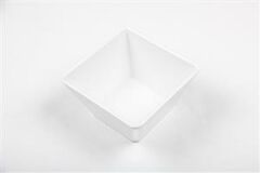 Globy Açık Büfe Kare Kase Beyaz 13x13x7 cm