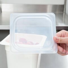 Cambro Polipropilen Gastronom Mühürlü Kapak GN 1/6 17,6x16,2 cm, Hava Aldırmaz