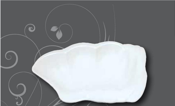 Globy Açık Büfe Melamin Sunum Tabağı Beyaz 42,5x29x5,5 cm