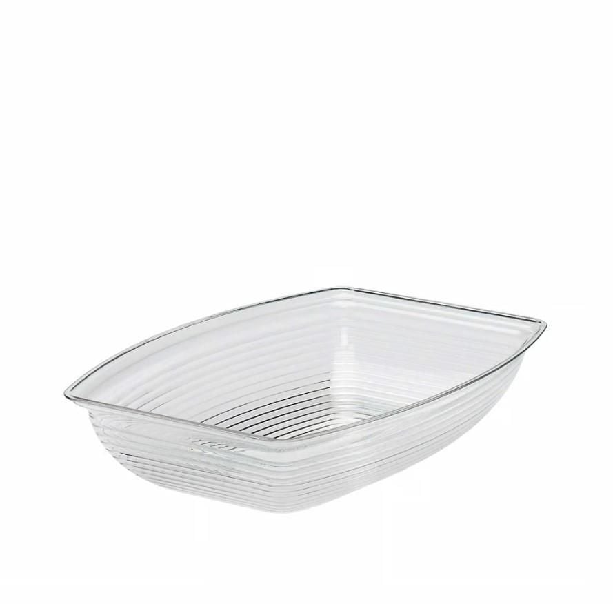 Cambro RSB912 Polikarbon Çizgili Dikdörtgen Kase Şeffaf 22,9x30,8 cm