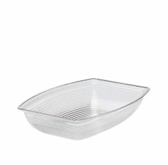 Cambro RSB912 Polikarbon Çizgili Dikdörtgen Kase Şeffaf 22,9x30,8 cm