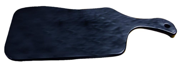 Globy Açık Büfe Saplı Melamin Sunum Tabağı Mat Siyah