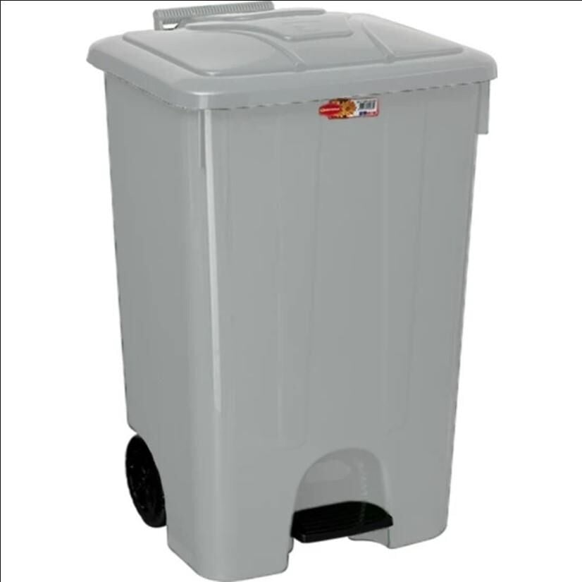 Şenyayla 4265 Köşeli Pedallı Çöp 85 Lt (iç Kovasız) Gri