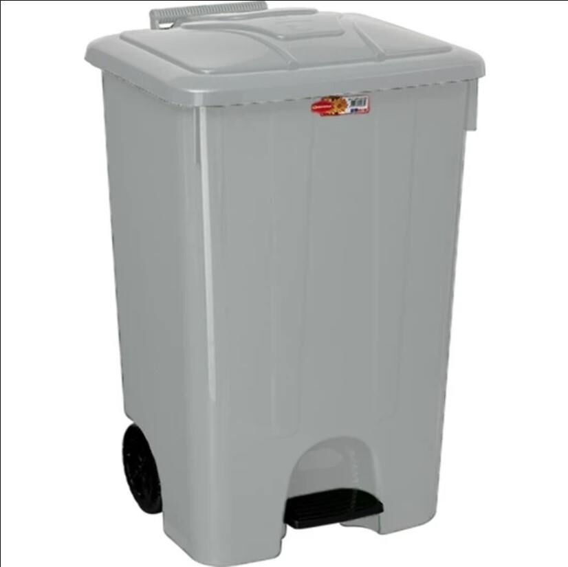 Şenyayla 4265 Köşeli Pedallı Çöp 85 Lt (iç Kovasız) Gri