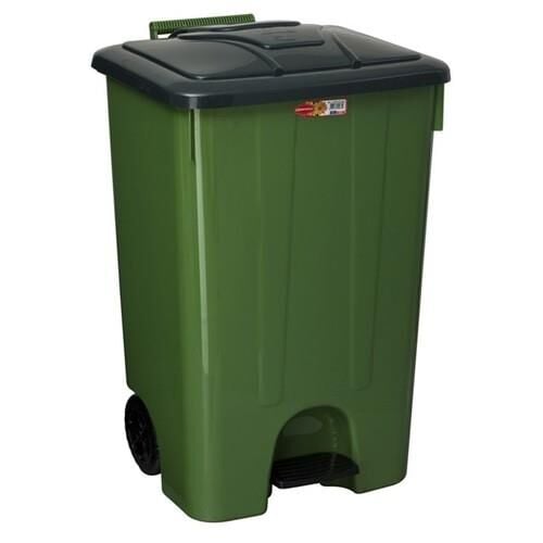 Şenyayla 4265 Köşeli Pedallı Çöp 85 Lt (iç Kovasız) Yeşil