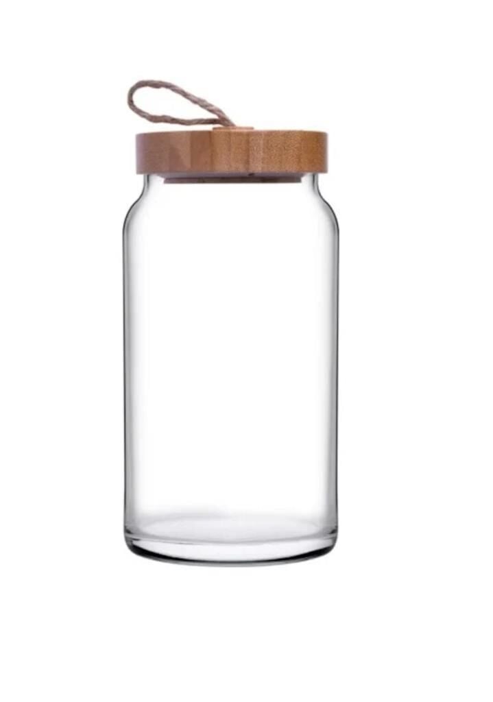 Paşabahçe 43593 Woody Bambu Kapaklı Cam Kavanoz 1130 cc