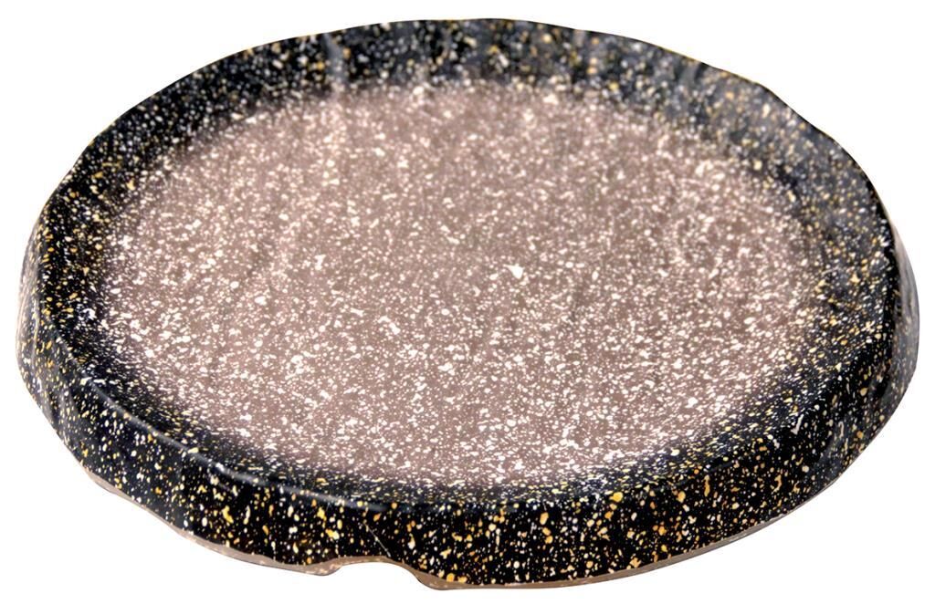 Globy Melamin Granit Açık Büfe Yuvarlak Sunum Tabağı 30x30x3 cm