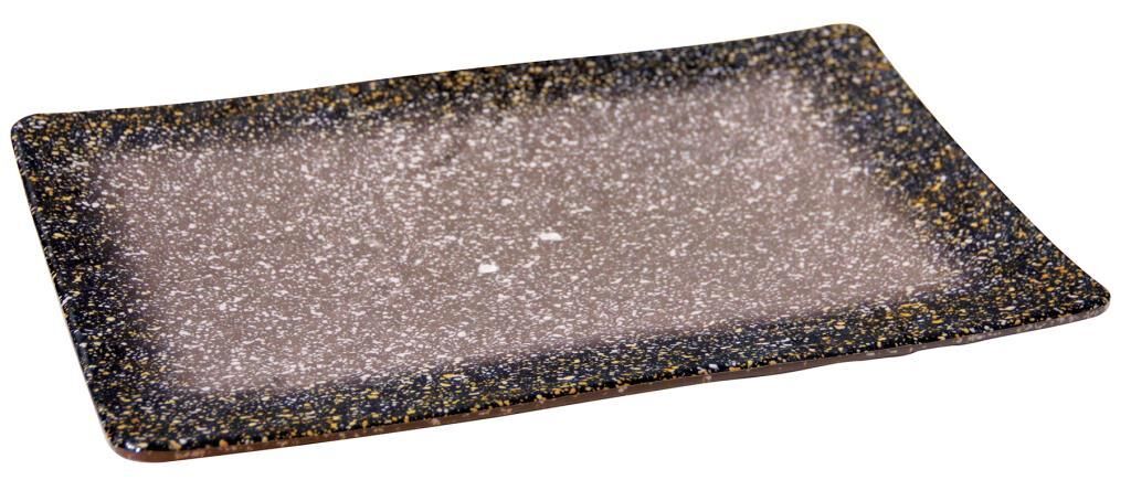 Globy Melamin Granit Açık Büfe  Dikdörtgen Sunum Tabağı 34,8x24x3 cm